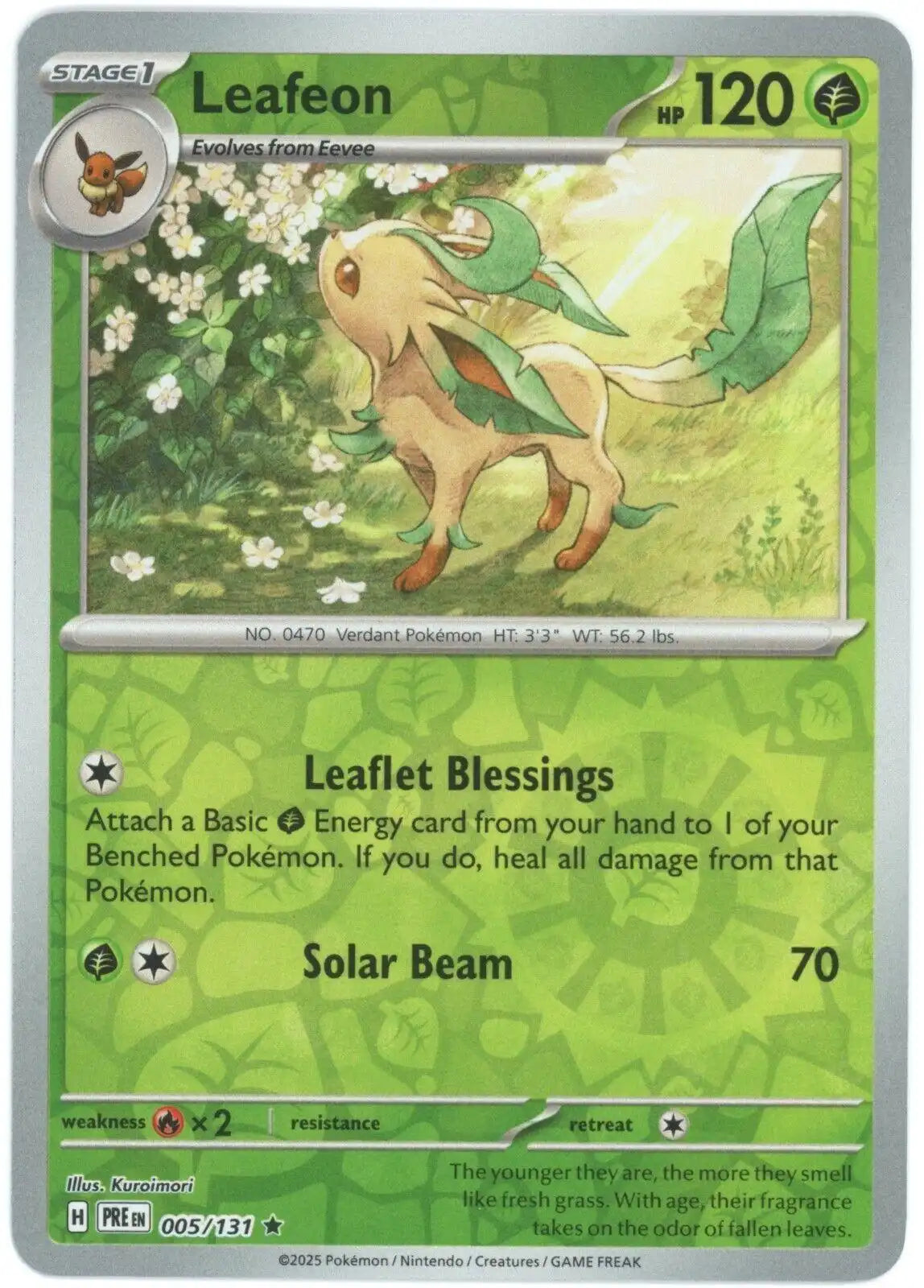 Leafeon 005/131 SV8.5 Prismatic Evolutions Reverse Holo