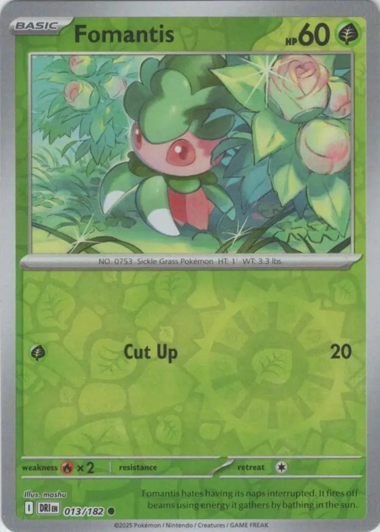 Fomantis 013/182 SV10 Destined Rivals Reverse Holo
