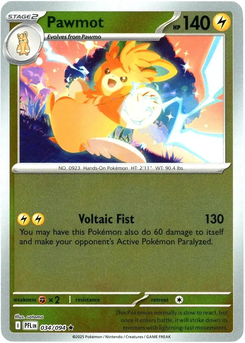 Pawmot 034/094 ME02 Phantasmal Flames Reverse Holo