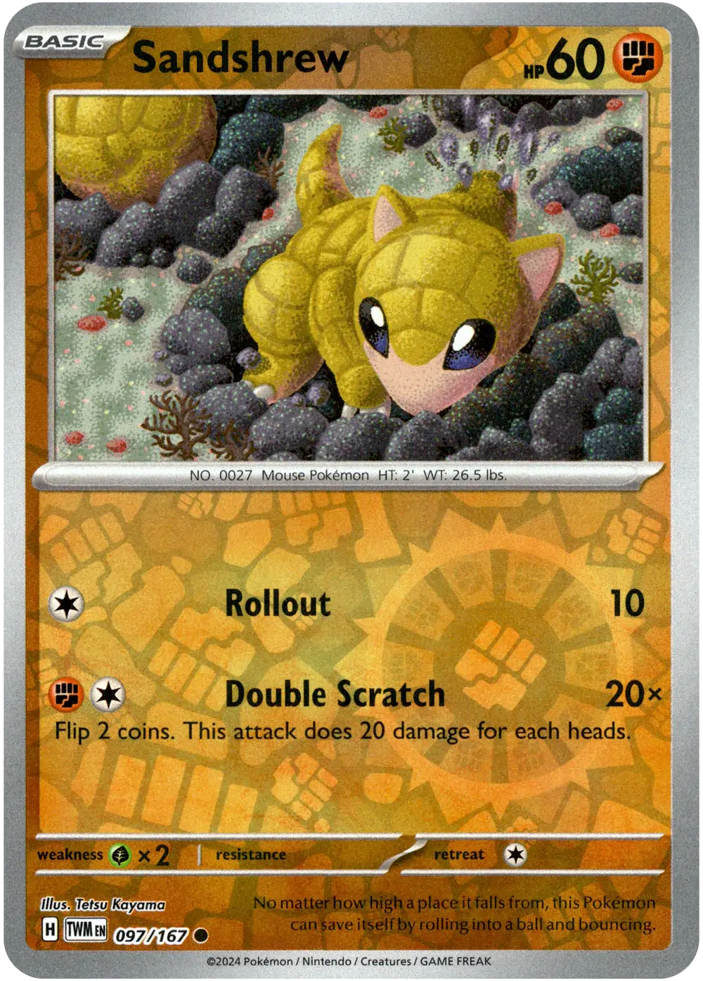 Sandshrew 097/167 SV06 Twilight Masquerade Reverse Holo