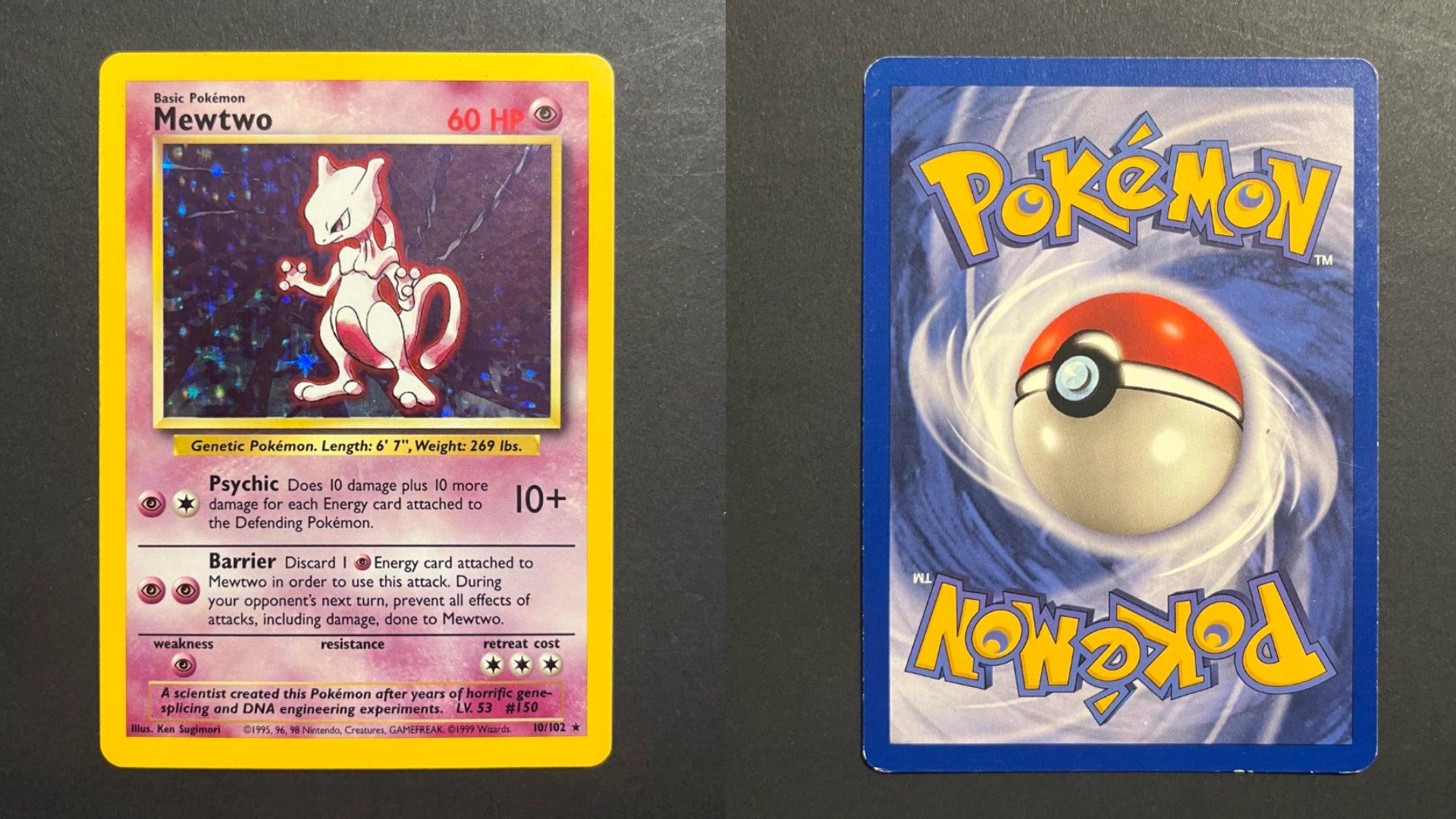 Mewtwo 10/102 Base Set Unlimited Holo Rare