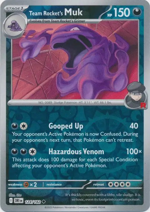 Team Rocket's Muk 124/182 SV10 Destined Rivals Reverse Holo