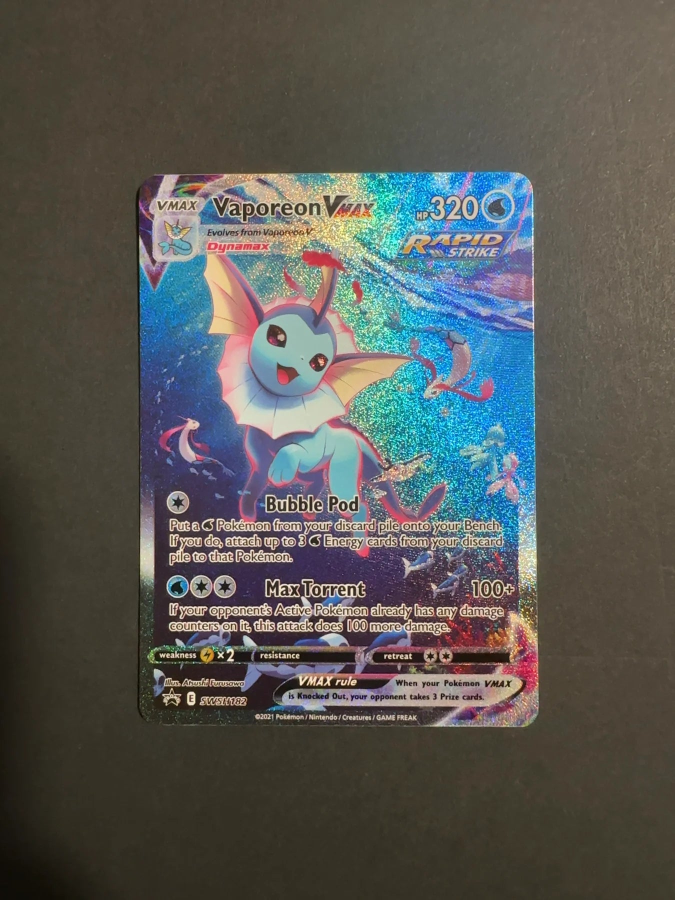 Vaporeon VMAX SWSH182 SWSH07 Evolving Skies