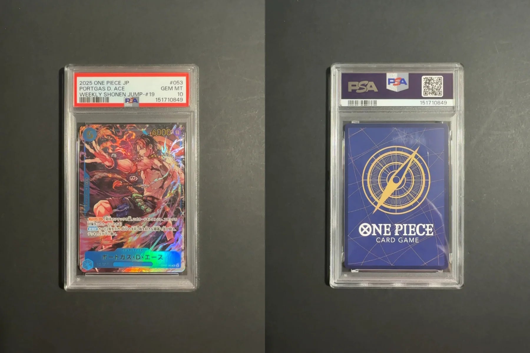 Portgas D. Ace 053 OP07 One Piece Promotional Cards PSA 10