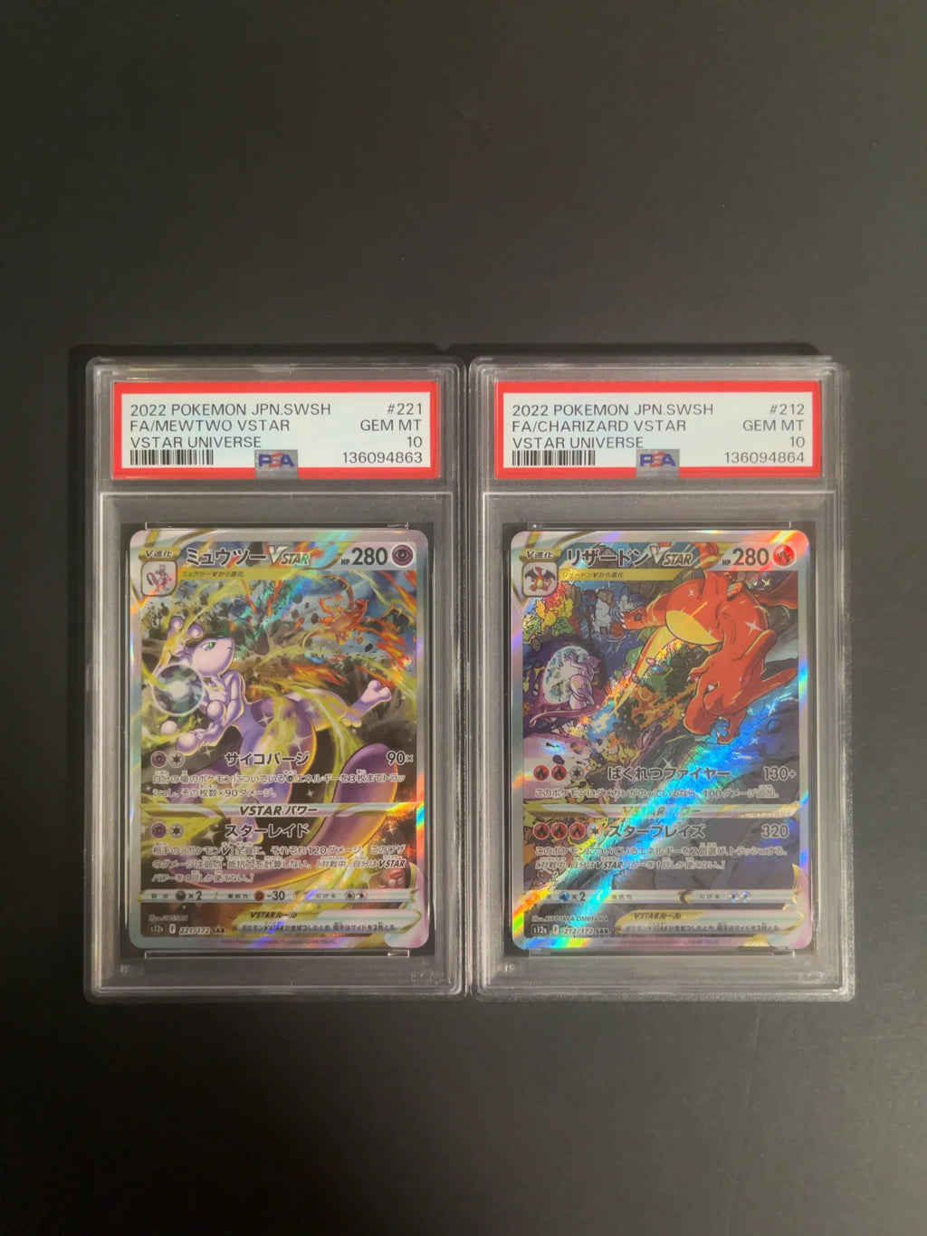 Mewtwo & Charizard VStar Sequential 221/172 S12A VStar Universe PSA 10
