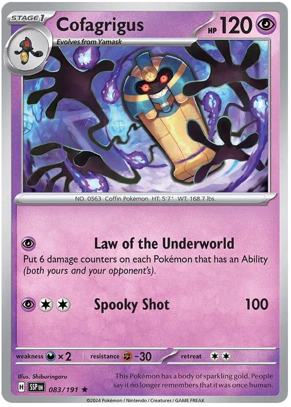 Cofagrigus 083/191 SV8 Surging Sparks Rare