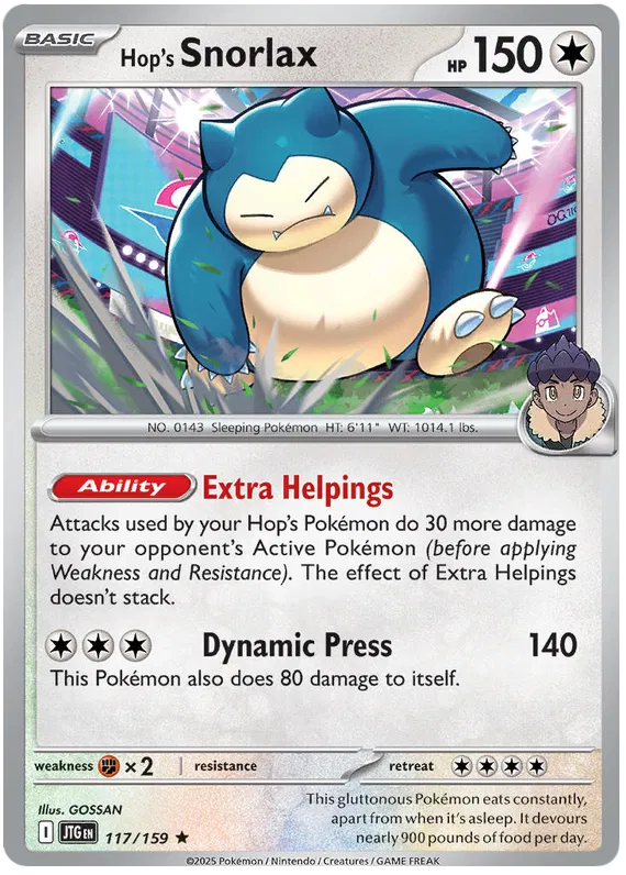 Hop’s Snorlax 117/159 SV09 Journey Together Rare