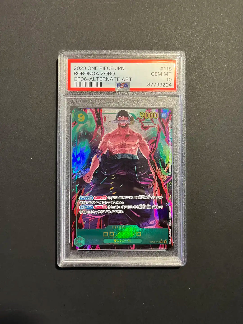 Zoro Alternate Art PSA 10 JP OP06-118