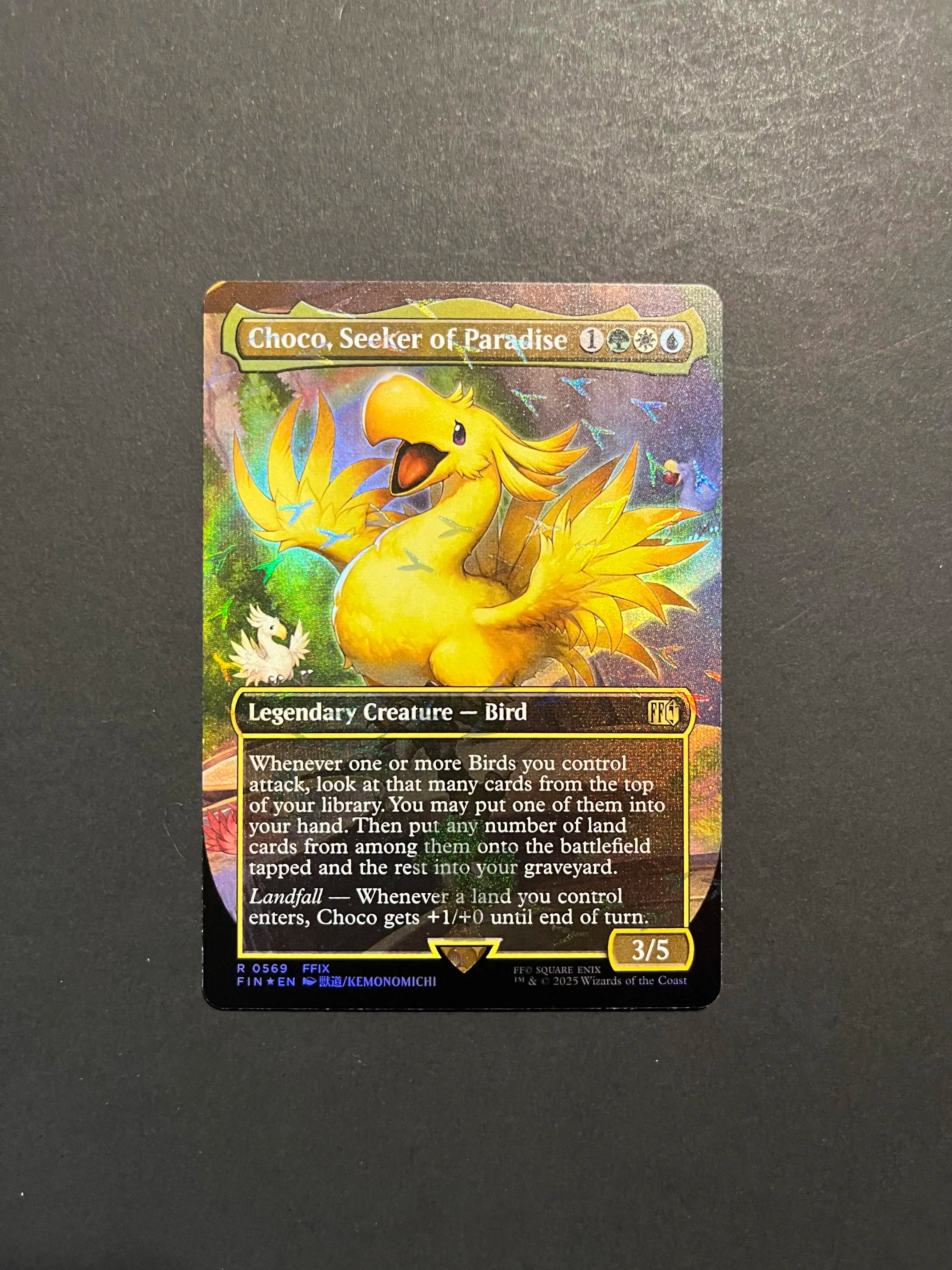 Choco, Seeker of Paradise #569 Borderless Chocobo Track Foil FF MTG