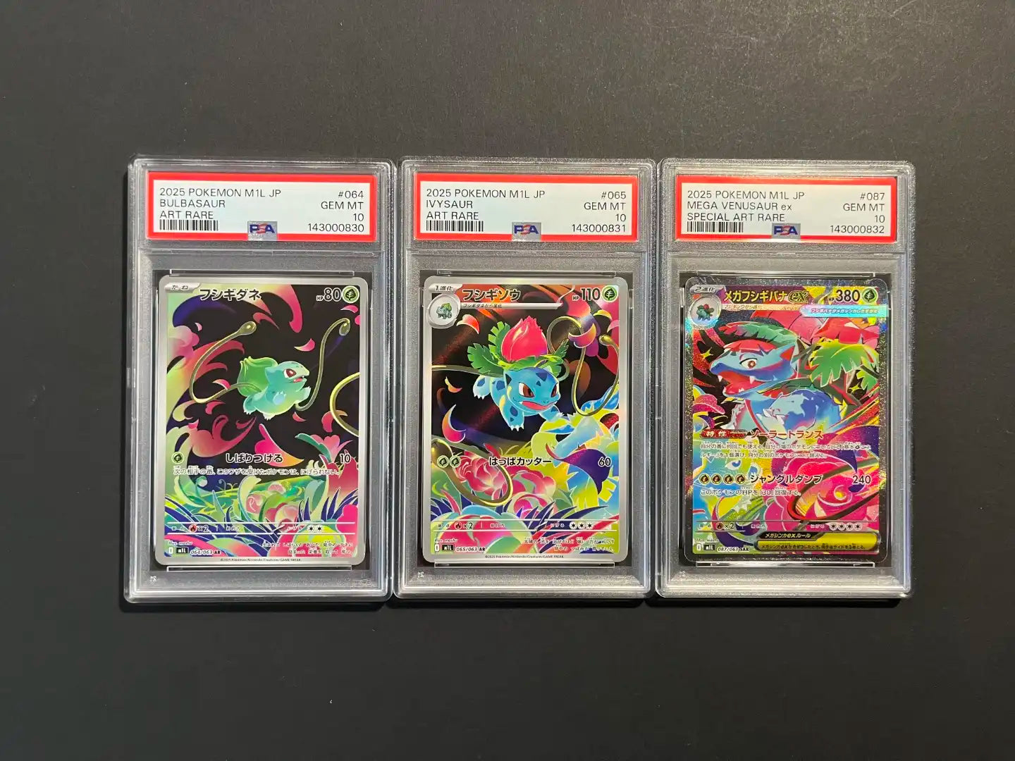 Bulbasaur Ivysaur Venusaur Set PSA 10 JP 064/063 M1L Mega Brave