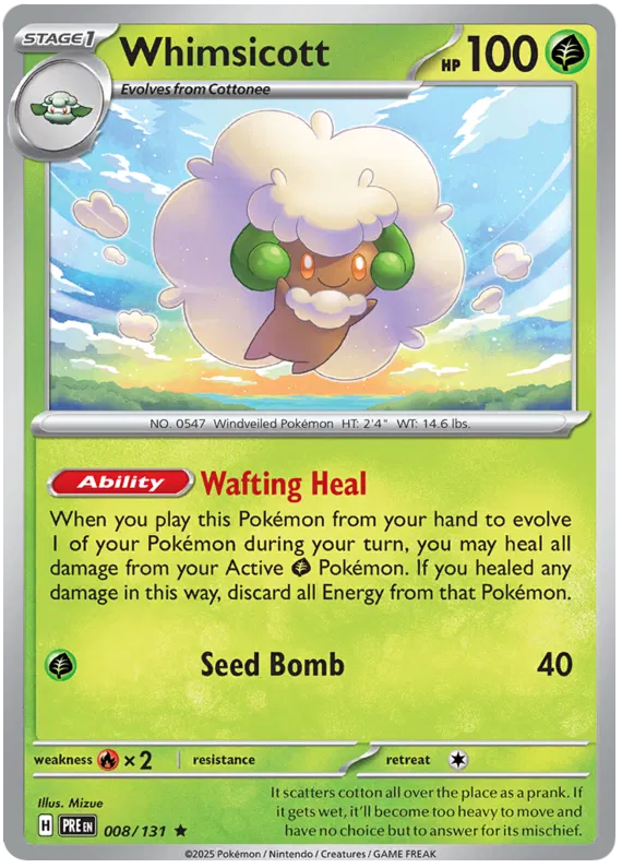 Whimsicott 008/131 SV8.5 Prismatic Evolutions Rare