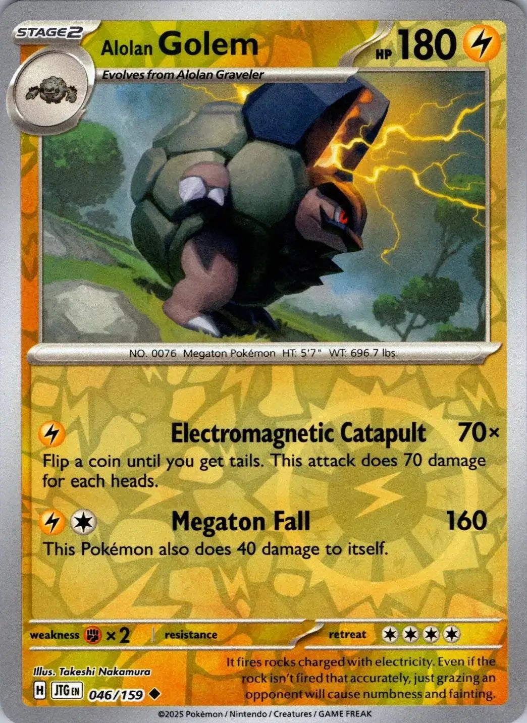Alolan Golem 046/159 SV09 Journey Together Reverse Holo