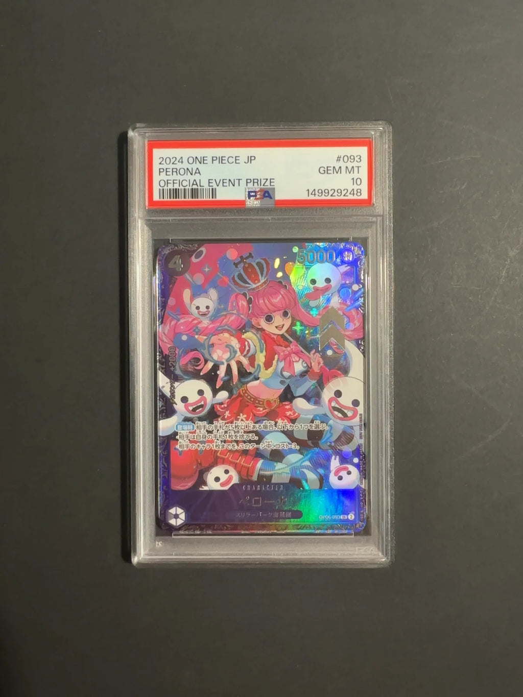 Perona 093 OP06 One Piece Promotional Cards PSA 10