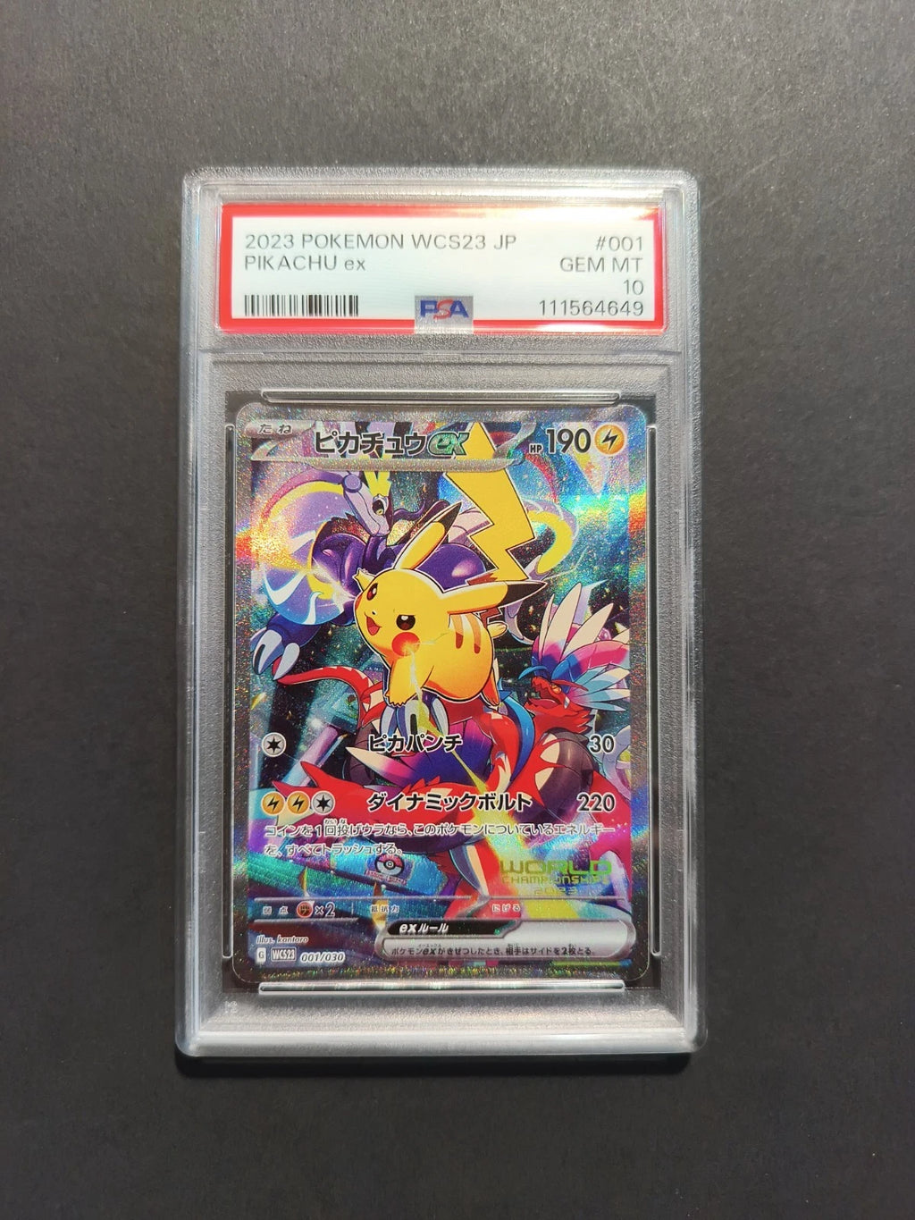 PSA 10 Pikachu ex 001/030 WCS23 Yokohama